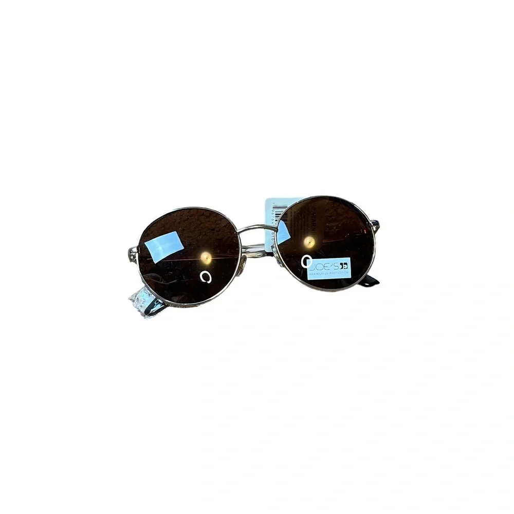 NWT Joes Jeans Gold Round Sunglasses 6061 62 100% UVP Metal Rhinestones